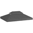 Copertura per Gazebo da Giardino 3x4 m a 2 Livelli in Tessuto Oxford 600D con Fori di Drenaggio Grigio Scuro      