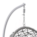 Dondolo Pensile da Giardino con cuscino Ø105x186 cm con intreccio di corda grigia