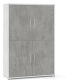 Mobile con 4 Ante 108x161x41 cm Ossido Bianco/Cemento