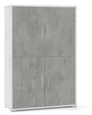 Mobile con 4 Ante 108x161x41 cm Ossido Bianco/Cemento