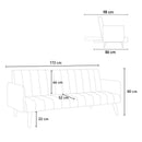 Divano Letto Clic Clac 172x86x80 cm in Tessuto Grigio
