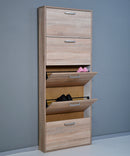 Scarpiera Salvaspazio 5 Ante 15 Paia 65x15x164 cm in Truciolare Nobilitato Rovere Sonoma