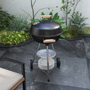 Barbecue a Carbonella con Griglia in Acciaio Coperchio e Prese d'Aria e Ruote Nero   