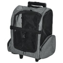 Trolley Zaino Trasportino per Cani e Gatti 42x25x55 cm in Oxford con Rete Traspirante Grigio