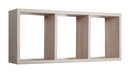 Mensola Rettangolare 3 Scomparti da Parete 70x30x15.5 cm in Fibra di Legno Tristano Rovere Sagerau