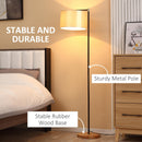 Lampada da Terra 48x32x152 cm E27 Paralume in Tessuto Oro e Nero