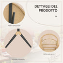 Set Tavolo con Vetro Temperato e 6 Sedie con Cuscini da Giardino in Acciaio e PE Rattan Naturale Nero e Beige