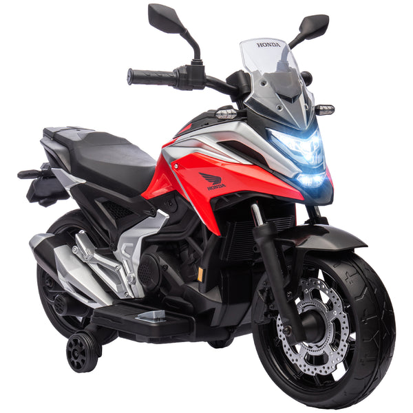 Moto Elettrica per Bambini 3-6 Anni Licenza HONDA NC750X 12V Doppi Motori Rotelle 3 km/h Max 30kg Rosso prezzo