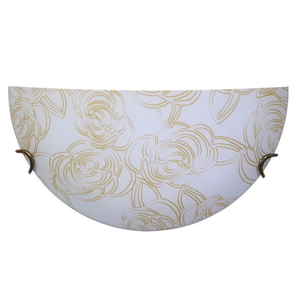 Applique 1xE27 Crochets Bz Plaque Verre Blanc Décoré Roses E-Energy Caterina online