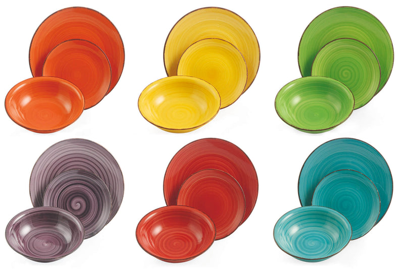 Servizio Piatti 18 Pezzi in Gres Villa d'Este Home Tivoli Baita Multicolor