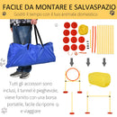 Set Addestramento Cani da Esterno con Ostacoli Slalom e Tunnel