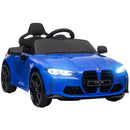 Macchina Elettrica per Bambini 108x69,5x51 cm Licenza BMW M4 con Telecomando Clacson e Fari Blu      