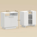 Mobile Sotto Lavabo Bagno 60x33x63 cm Ante Design Canettato in MDF Bianco