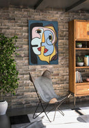 Stampa Dipinta Faces 60x3x90 cm in Legno e Tessuto