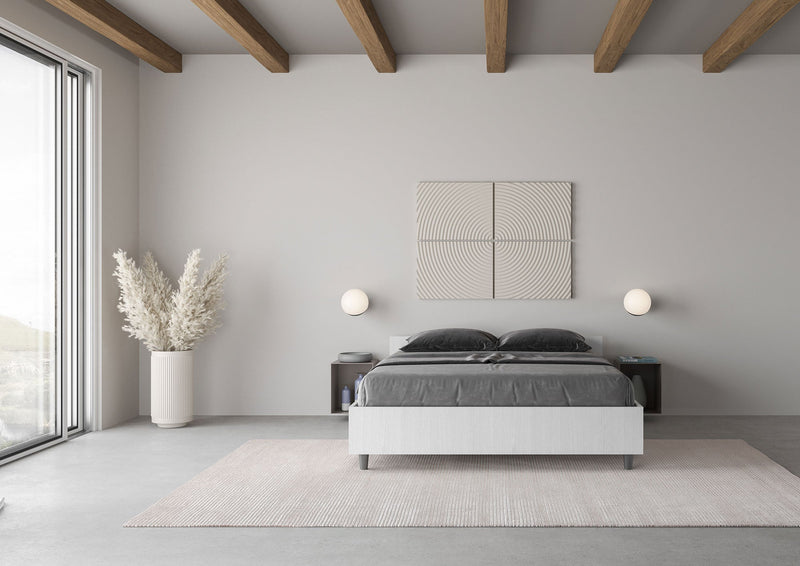 Letto Matrimoniale Francese Nuamo Bianco Frassino Varie Misure