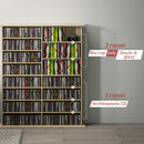 Mobile Libreria Porta CD 106,5x24x126,3 cm a 16 Ripiani dal Design Moderno in Legno Naturale      