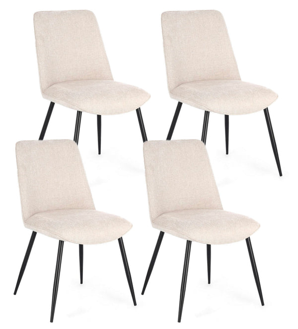 Lot de 4 chaises Cora 48x62x84 cm en tissu noir et beige prezzo