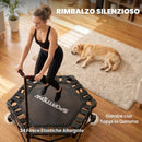 Trampolino Elastico per Adulti Ø104 cm Richiudibile con Sistema di Apertura-Chiusura Maniglia Regolabile e 24 Molle Bungee in Metallo e PP Nero      
