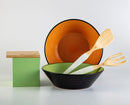 Set Cucina Verde Arancio e Bianco 5 Pezzi