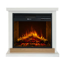 Camino Elettrico da Terra 75x28x70 cm Stoccolma in Legno Bianco L75xP28xH70 cm      