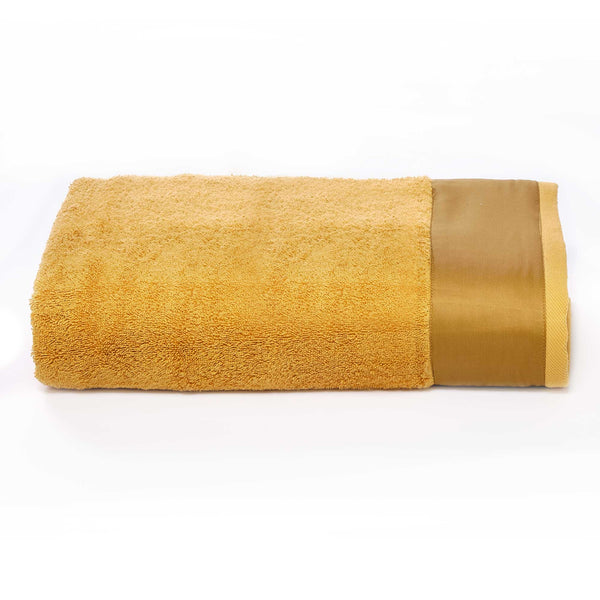 sconto Serviette éponge 60x110 cm avec volant en satin Garrini Hope Bronze