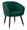 Fauteuil Paris 62x58x78 cm en métal bois éponge et polyester vert et doré