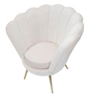 Poltrona Vienna Crema 85x76x88 cm Spugna e Tessuto e Metallo Bianco e Oro