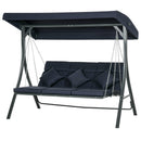 Dondolo da Giardino 3 Posti 198x118x168 cm Sedute Separate con Chaise Longue Blu Scuro   