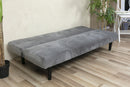 Divano Letto 2 Posti 166x77x65,5 cm in Velluto Soriani Tortora