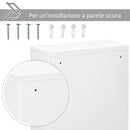 Armadietto Medicinali da Parete 40x18x60 cm 2 Chiavi in Acciaio Bianco