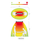 Stufa Elettrica ad Infrarossi 82x11x8 cm 1800W Moel Fiore Black 767N