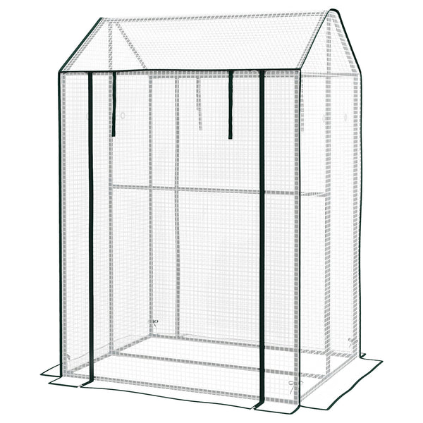 sconto Serra da Giardino 2 Zone Separate e Porte Avvolgibili 100x80x150cm Copertura in PE