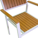 Sedia da Giardino 55X58xh83 cm in Alluminio e Polywood  Bianco