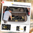 Passeggino per Cani Taglia Piccola 75x45x97 cm Pieghevole con Ruote Girevoli e Freno Nero  