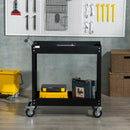 Carrello Porta Attrezzi Utensili da Lavoro 84,5x38x84 cm in Acciaio Nero