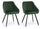 Lot de 2 Chaises 51x44x77 cm en Simili Cuir Vert Pétrole