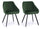 Lot de 2 Chaises 51x44x77 cm en Simili Cuir Vert Pétrole