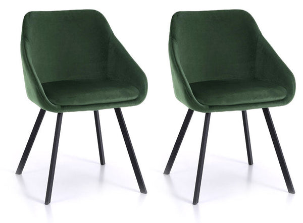 Lot de 2 Chaises 51x44x77 cm en Simili Cuir Vert Pétrole acquista