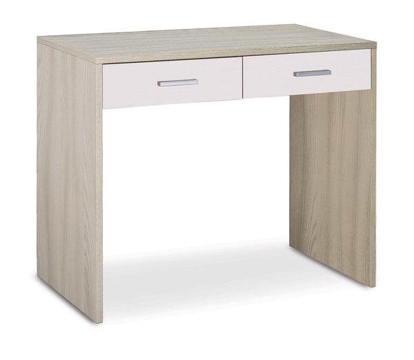 Scrivania da Ufficio 2 Cassetti 91x76x55 cm Olmo Chiaro/Bianco Fiammato online