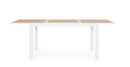 Tavolo Allungabile da Esterno 140-210x77x75h cm in Alluminio e Polywood Hilija Naturale e Bianco  