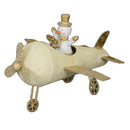 Pupazzo di neve metallo aeroplano cm 18x17xh15