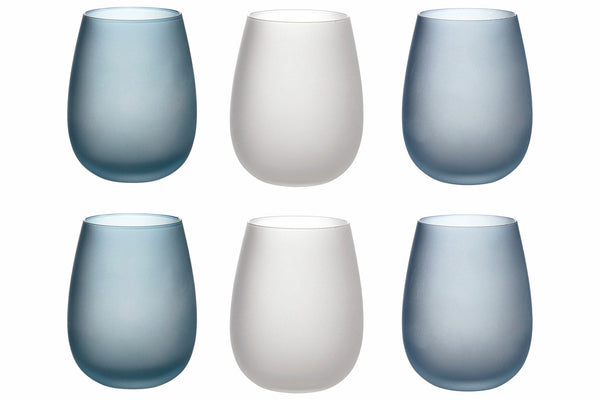 online Ensemble de 6 verres à eau givrés en verre 500 ml VdE Tivoli 1996 Blue Dream