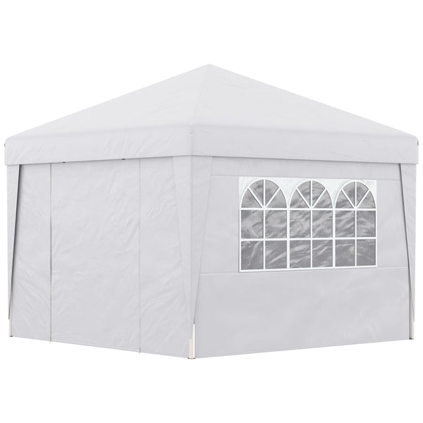 prezzo Gazebo da Giardino Pieghevole 3x3m con Design Pop Up e Finestre in Tessuto Oxford Bianco