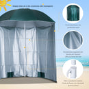 Ombrellone da Giardino Ø2,2m in Metallo con Tenda Parasole Verde Scuro