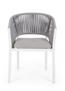 Set 4 Sedie 57x60x80h cm con Braccioli e Cuscini Florencia Bianco