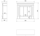 Camino a Bioetanolo da Pavimento 95x28x87 cm Flig San Diego Light Nero