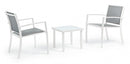 Set Tavolino e 2 Sedie da Giardino Auri Bianco in Metallo