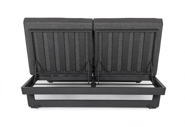 Lettino Prendisole da Giardino Matrimoniale 142x195x95h cm con Cuscini Infinity Antracite 