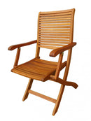 Sedia da Giardino Riviera con Braccioli 55x64x94 h cm in Legno Marrone