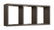 Etagère rectangulaire 3 compartiments muraux 70x30x15,5 cm en panneaux de fibres de bois Chêne Foncé Tristano